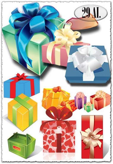 free gift box vector. 29 Vector gift boxes