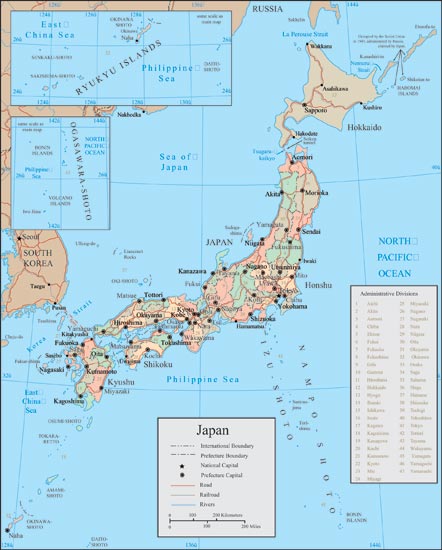 Japan map vector