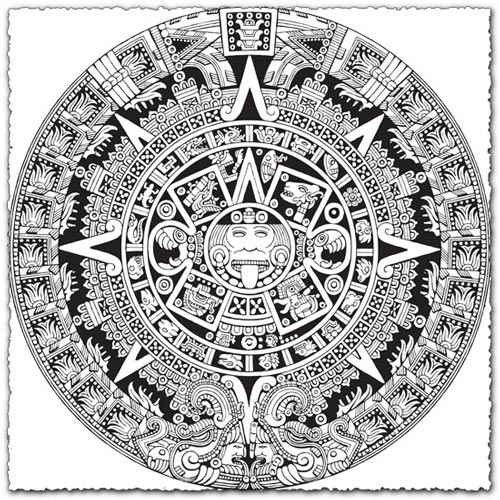 Aztec Calendar Vector EPS
