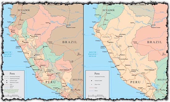Peru Borders Map