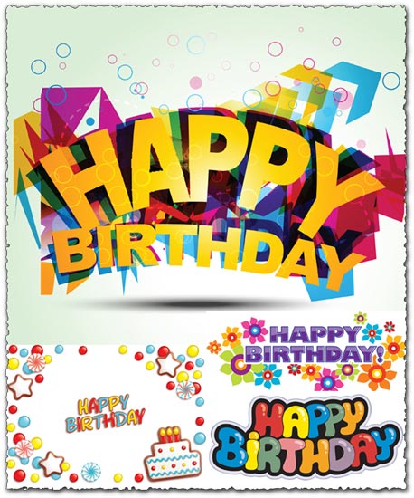 Download Creative happy birthday fonts vector