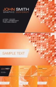 Geometric business cards with abstract elements